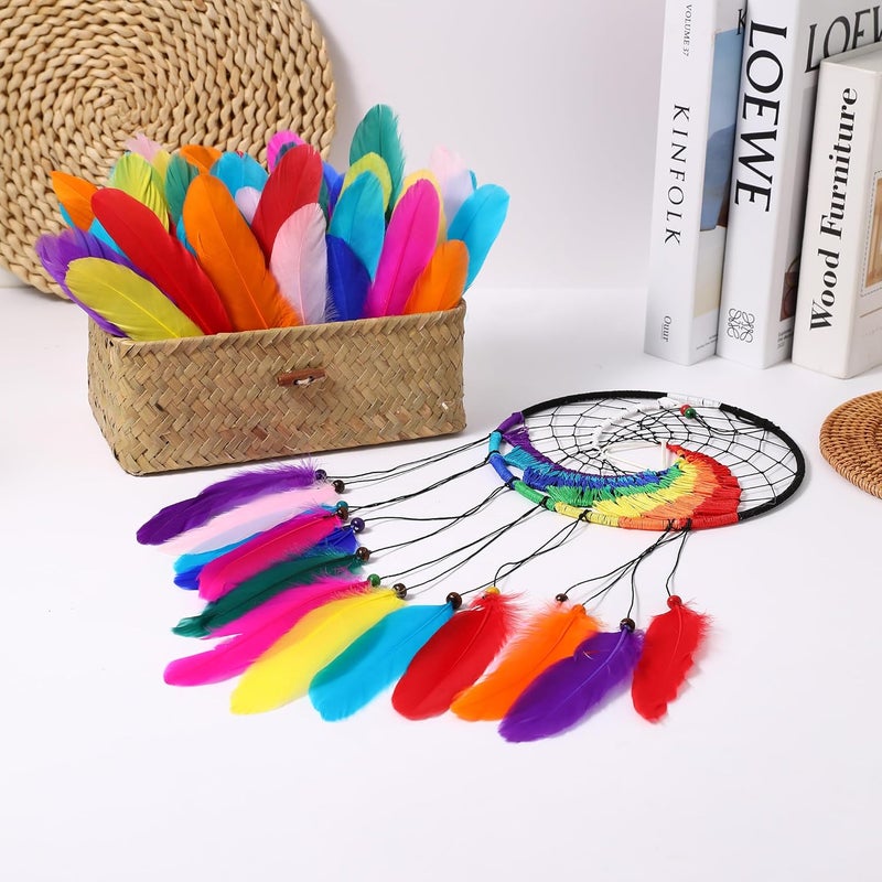 Holmgren Orange Goose Feathers Bulk - 200pcs 5-7inch Big Goose Feather Bulk for DIY Crafts Mask Hatband Wing Costume Accessories and Halloween Party Home Decorations (Orange) - Image 3
